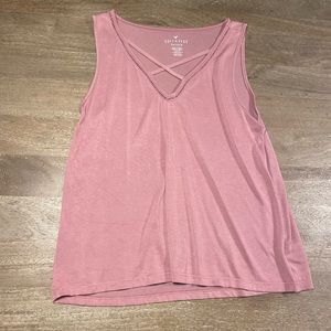 American eagle cross-chest blush tank top